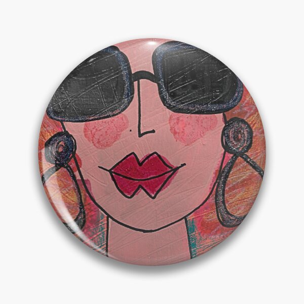 Item preview, Maeve mixed media red hair sunglasses female portrait designed and sold by LisaNewportFAB.