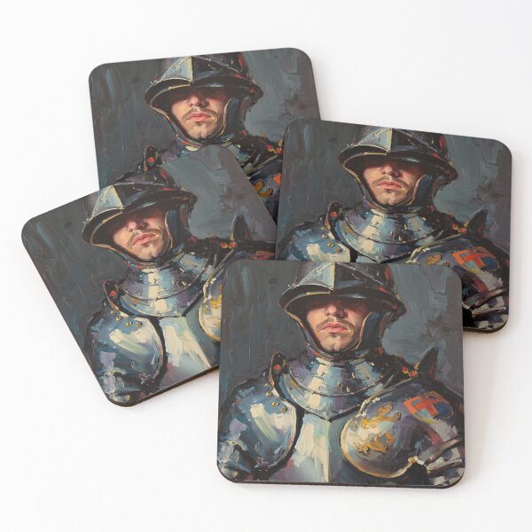 Item preview,  Medieval English Soldier vintage style portrait art designed and sold by Vintage Designs +.