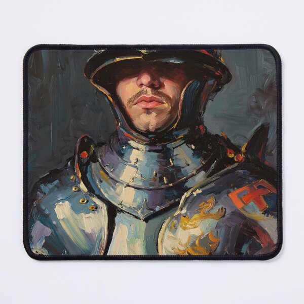 Item preview, Medieval English Soldier vintage style portrait art designed and sold by Vintage Designs +.