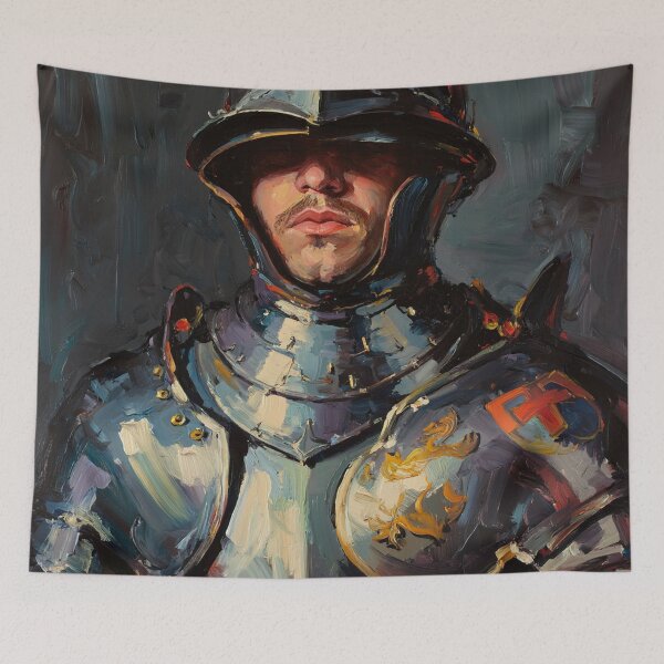 Item preview,  Medieval English Soldier vintage style portrait art designed and sold by Vintage Designs +.