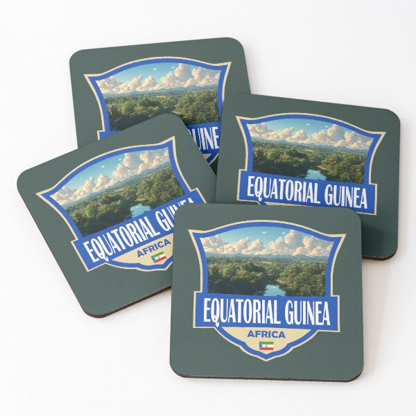 Item preview, Equatorial Guinea Illustration Retro Badge designed and sold by KrisSidDesigns.