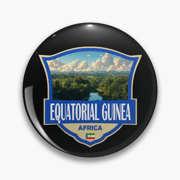 Item preview, Equatorial Guinea Illustration Retro Badge designed and sold by KrisSidDesigns.