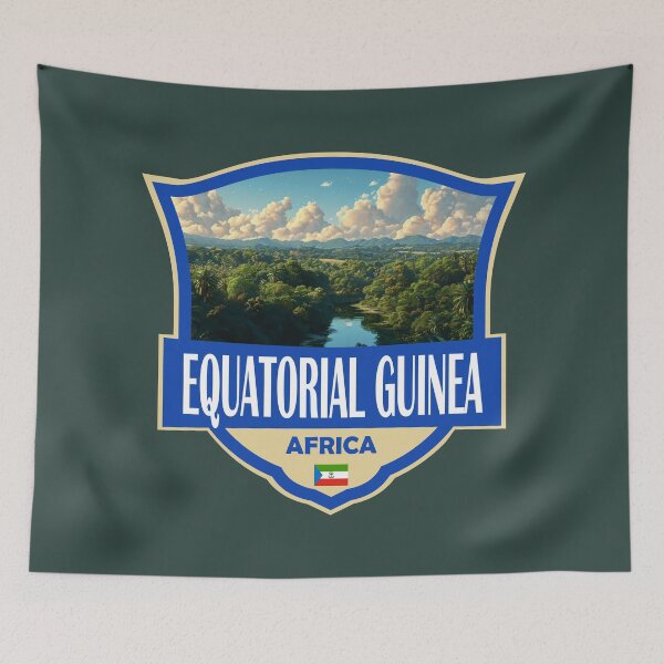 Item preview, Equatorial Guinea Illustration Retro Badge designed and sold by KrisSidDesigns.