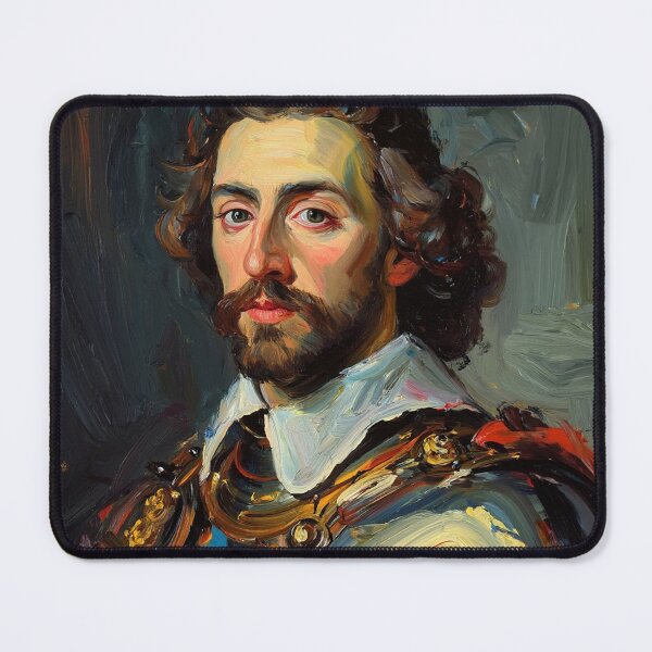 Item preview, Medieval English Soldier vintage style portrait art designed and sold by Vintage Designs +.