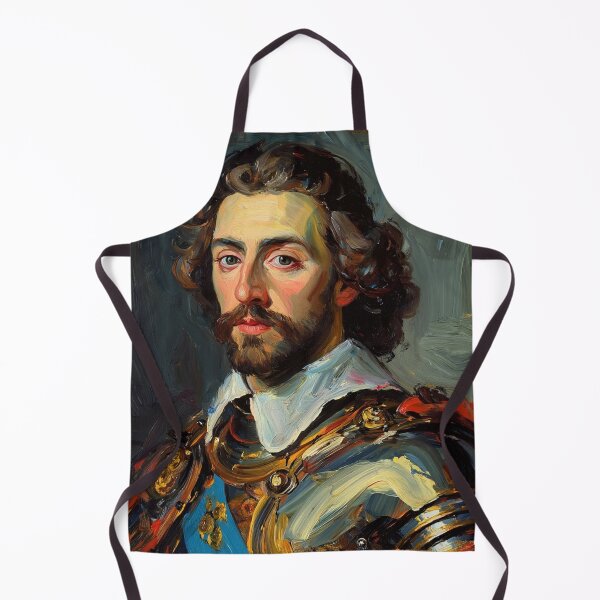 Item preview, Medieval English Soldier vintage style portrait art designed and sold by Vintage Designs +.