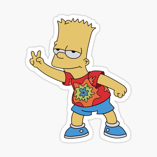 Artikel-Vorschau von Bart Simpson, der Kiffer-Hippie, designt und verkauft von WillowTreeArt.