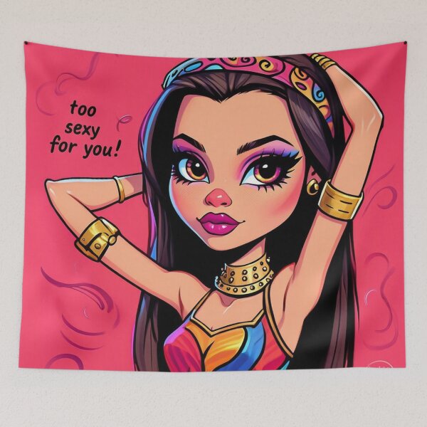 Item preview, Cute Boho style girl with hearts illustration designed and sold by Vintage Designs +.