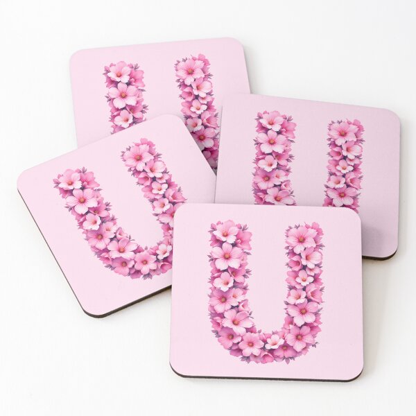 Item preview, Pink Letter U / Floral Initial Monogram for Girls designed and sold by roxysnextgenart.