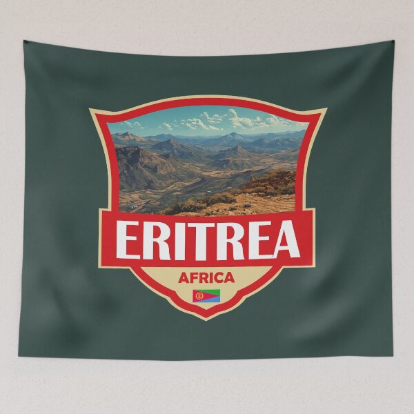 Item preview, Eritrea Illustration Retro Badge designed and sold by KrisSidDesigns.