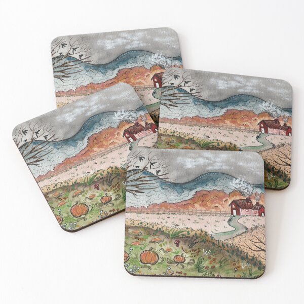 Item preview, Autumn Cozy Pumpkin Farm Landscape  designed and sold by SomeChicksArt.