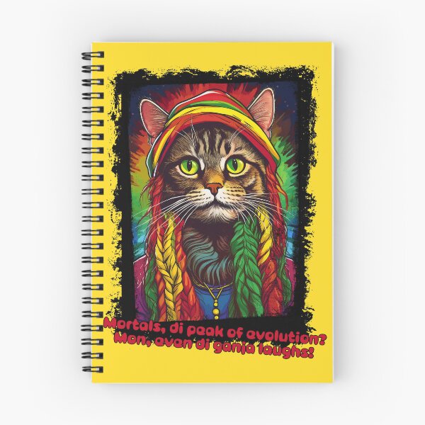 Item preview, Rastafarian cat says: Mortals, di peak of evolution? Mon, even di ganja laughs! designed and sold by FreiherrPK.