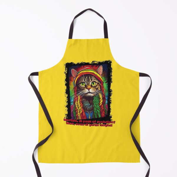 Item preview, Rastafarian cat says: Mortals, di peak of evolution? Mon, even di ganja laughs! designed and sold by FreiherrPK.