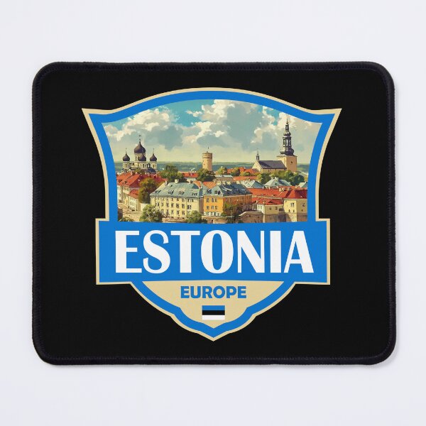 Item preview, Estonia Illustration Retro Badge designed and sold by KrisSidDesigns.