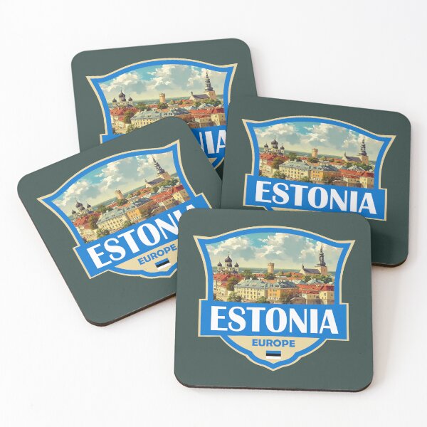 Item preview, Estonia Illustration Retro Badge designed and sold by KrisSidDesigns.