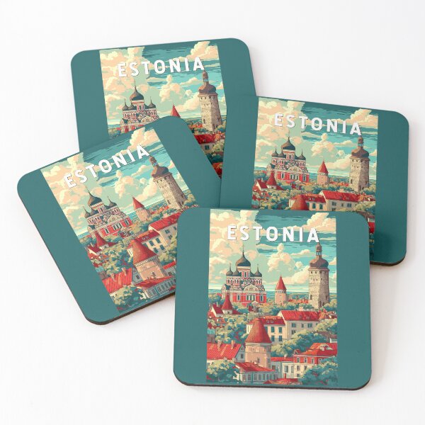 Item preview, Estonia Illustration Travel Art Vintage designed and sold by KrisSidDesigns.