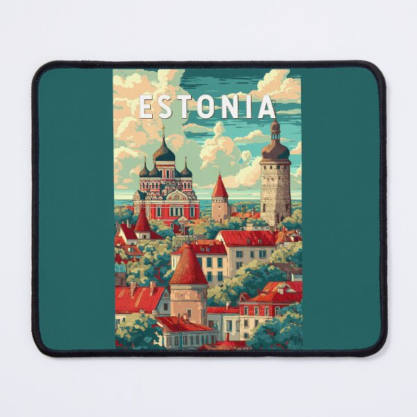 Item preview, Estonia Illustration Travel Art Vintage designed and sold by KrisSidDesigns.