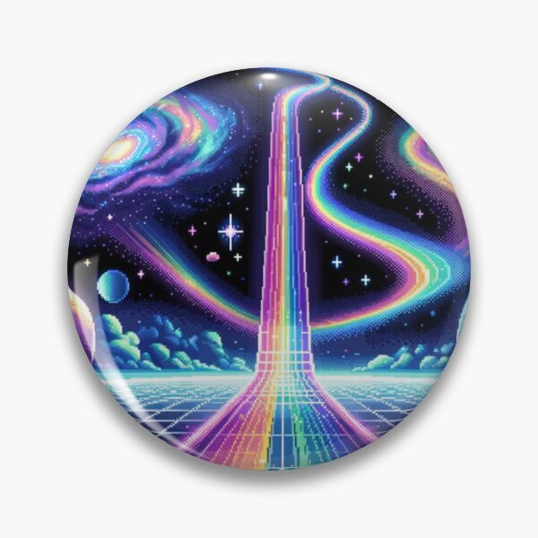 Item preview, Neon Galaxy Pathway - Rainbow Road  designed and sold by fabinthelab.