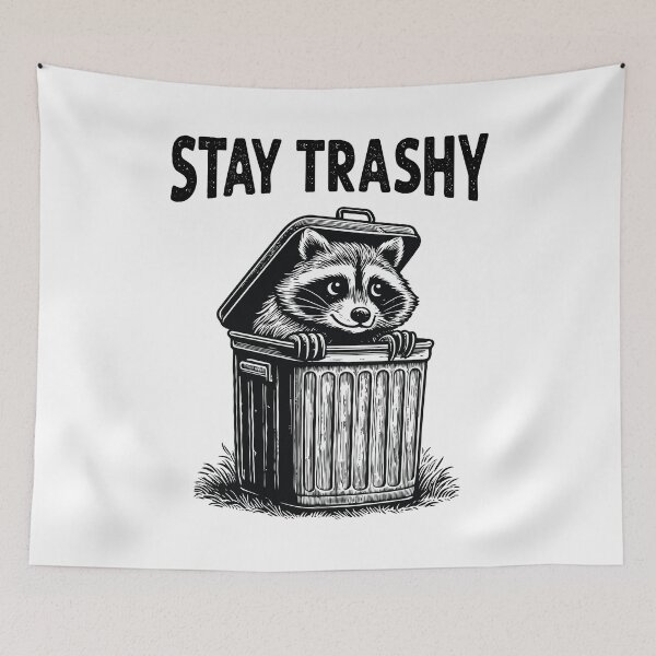 Item preview, Stay Trashy Funny Vintage Raccoon designed and sold by MO DESIGNS.