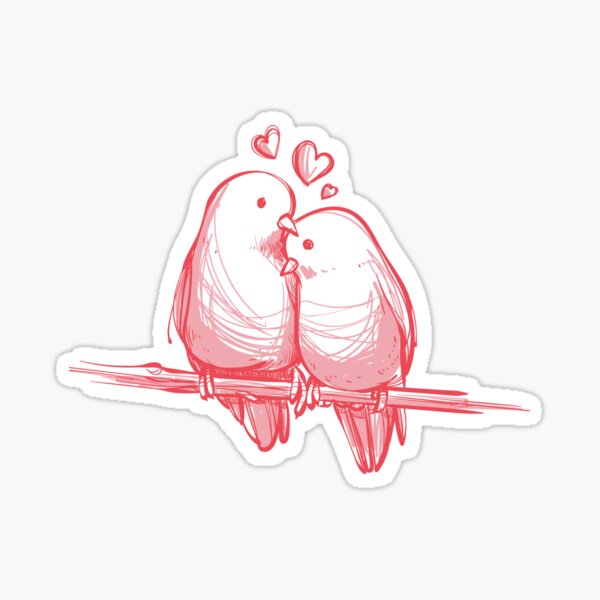 Item preview, Lovebirds drawing designed and sold by LonelyGirlShop.