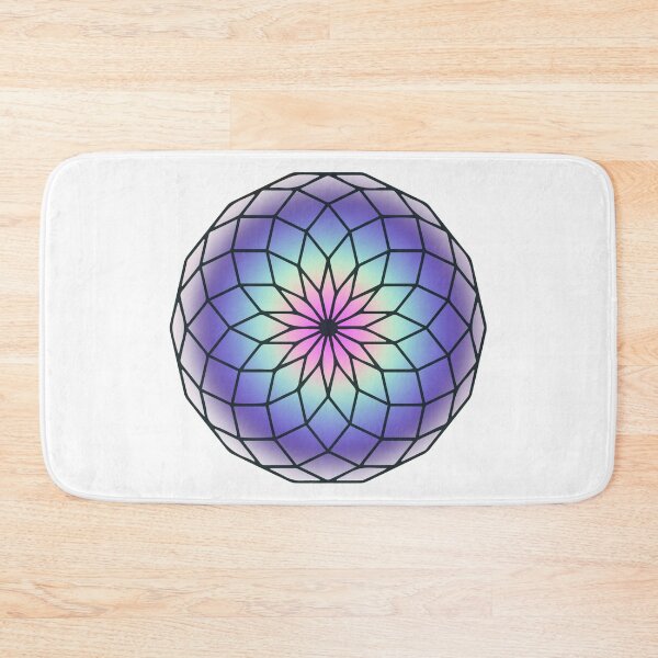 Item preview, Mandala geométrico morado con flor arcoíris, arte geométrico sagrado, decoración de yoga designed and sold by MJ Koldewyn.