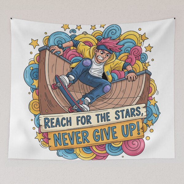 Item preview, Skate Vibe: Inspirational Half Pipe Cartoon designed and sold by montechabadart.