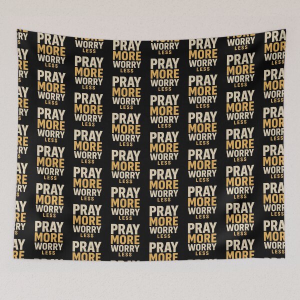 Item preview, Pray More Worry Less – Bold Christian Faith Typography designed and sold by astersgraphics.