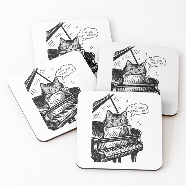 Item preview, Did You Practice?" – Cat at the Piano designed and sold by Takapi Labo.