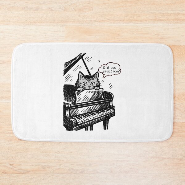 Item preview, Did You Practice?" – Cat at the Piano designed and sold by Takapi Labo.
