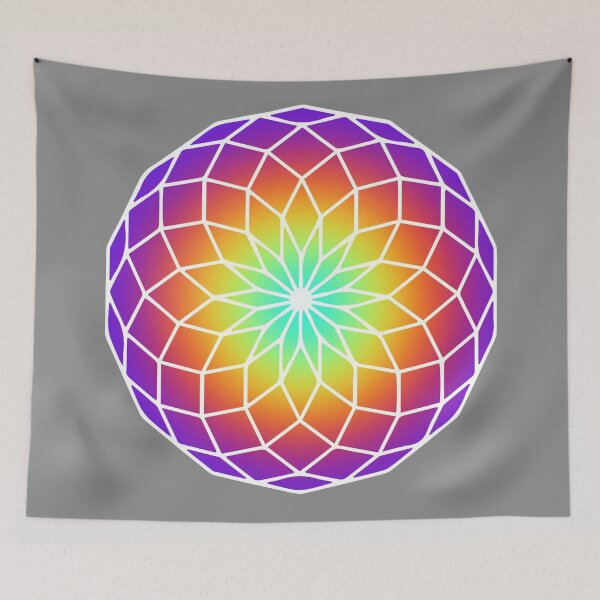 Item preview, Rainbow Geometric Mandala Rainbow Flower Sacred Geometry Art, Yoga, Visionary Art designed and sold by MJ Koldewyn.