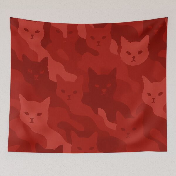 Item preview, Red camouflage cat pattern designed and sold by PixelForge.com.de.