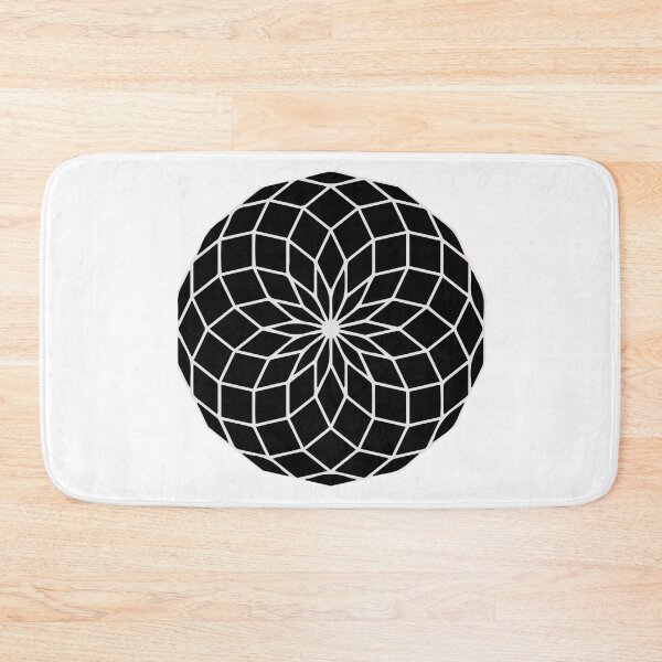 Item preview, Mandala geométrico negro con flor arcoíris, arte de geometría sagrada, yoga, arte visionario designed and sold by MJ Koldewyn.