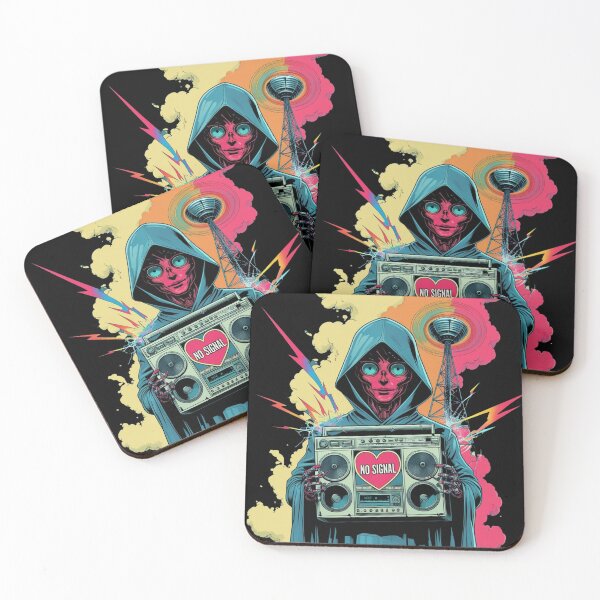 Item preview, No Signal Valentine – Glitchcore Boombox Oracle Print designed and sold by TokyoMyasta.
