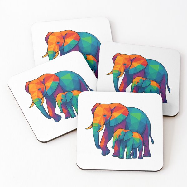 Item preview, Prismatic Elephant Family designed and sold by TheWonkyEaselCo.