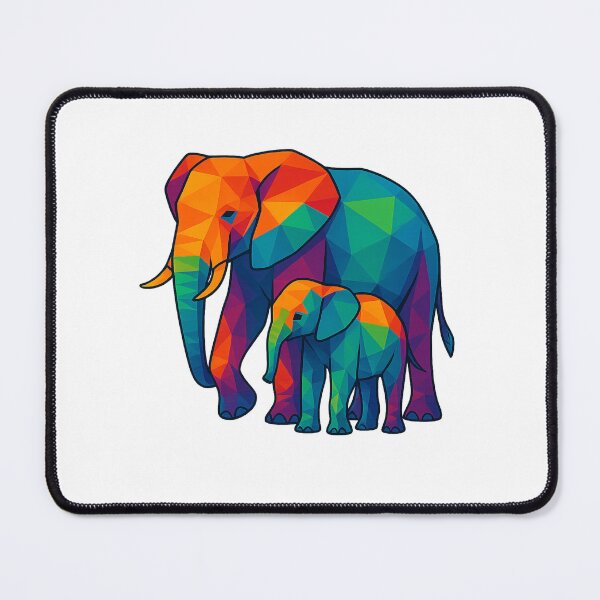 Item preview, Prismatic Elephant Family designed and sold by TheWonkyEaselCo.