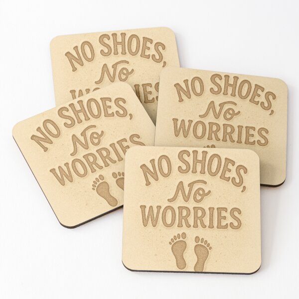 Item preview, No Shoes, No Worries – Chill Summer Beach Typography Design designed and sold by ArtsyEcho.