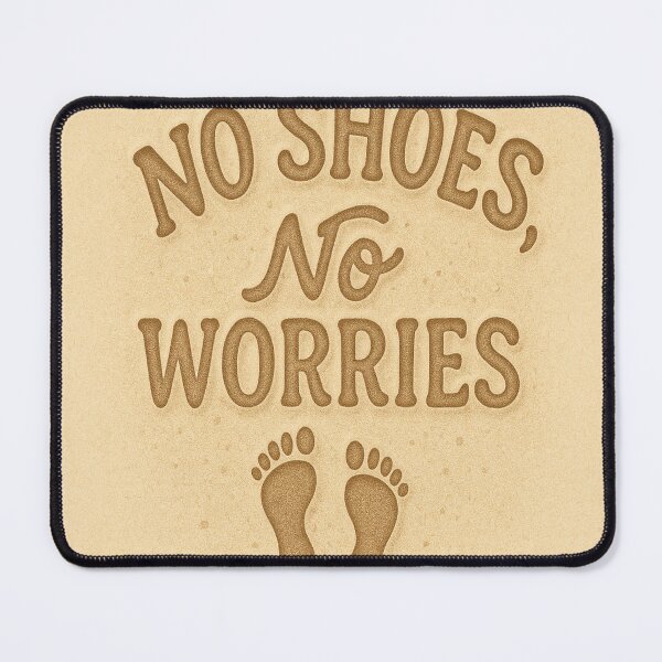 Item preview, No Shoes, No Worries – Chill Summer Beach Typography Design designed and sold by ArtsyEcho.