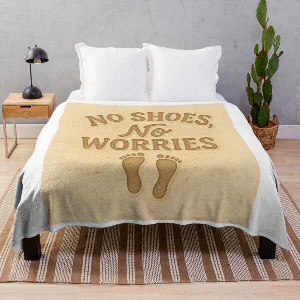 Item preview, No Shoes, No Worries – Chill Summer Beach Typography Design designed and sold by ArtsyEcho.