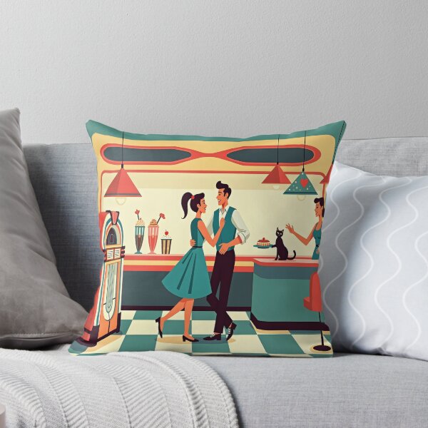 Item preview, Whimsical Retro Diner Scene Illustration designed and sold by Danivique.