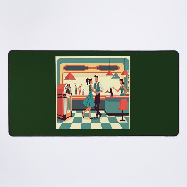 Item preview, Whimsical Retro Diner Scene Illustration designed and sold by Danivique.