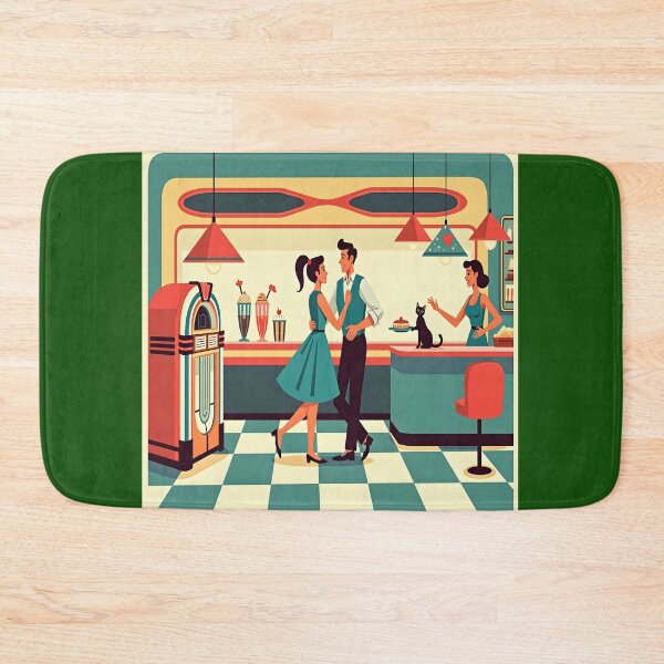 Item preview, Whimsical Retro Diner Scene Illustration designed and sold by Danivique.
