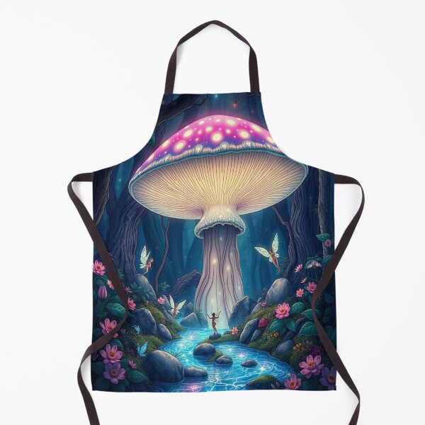 Item preview, Magical Glow of the Hidden Grove – A bioluminescent mushroom bathes nature in crystalline magic designed and sold by FotoworldEdel.