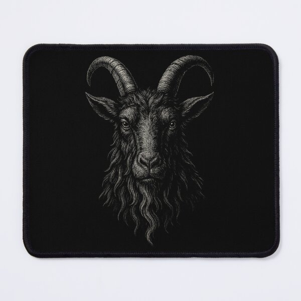 Item preview, Black Goat Phillip Horned Beast Head Gothic Print designed and sold by Isolde Gravieraine.