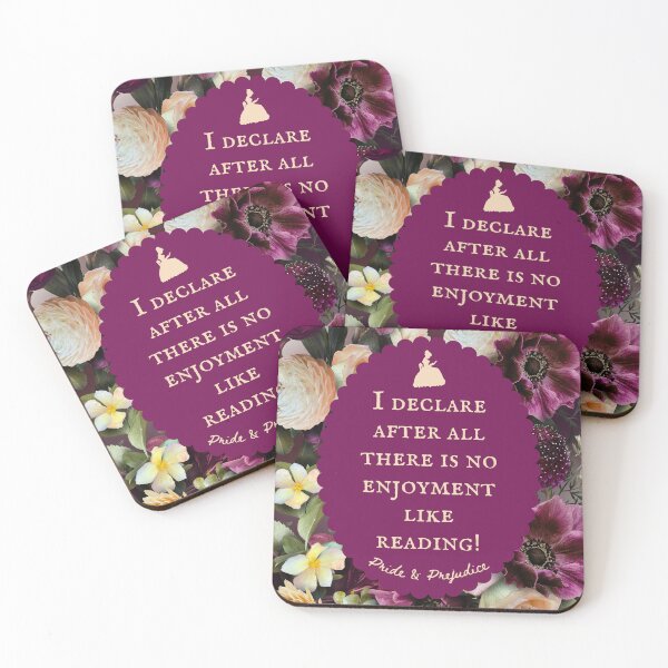 Item preview, Pride and Prejudice Floral Bookish Quote Purple designed and sold by CultandObscure.