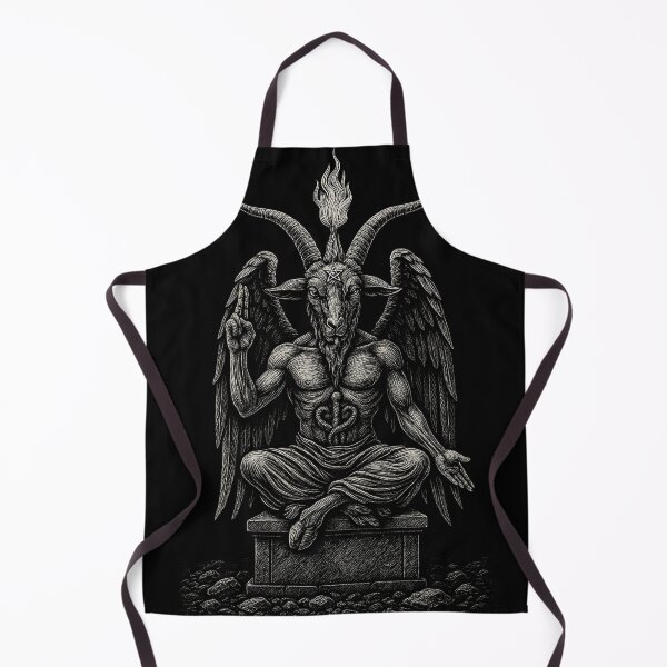 Item preview, Baphomet Occult Art – Woodcut Inspired Black Design designed and sold by Isolde Gravieraine.