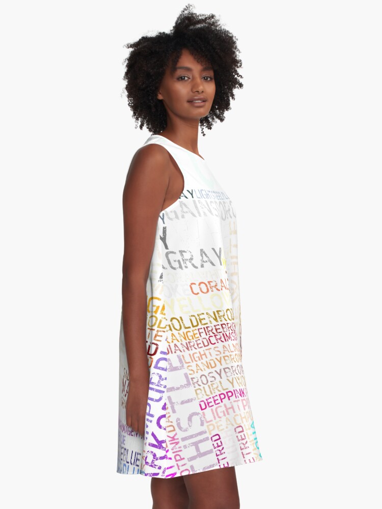 Alternative Ansicht von Alle Html-Farben in Wort und Farbe A-Linien Kleid
