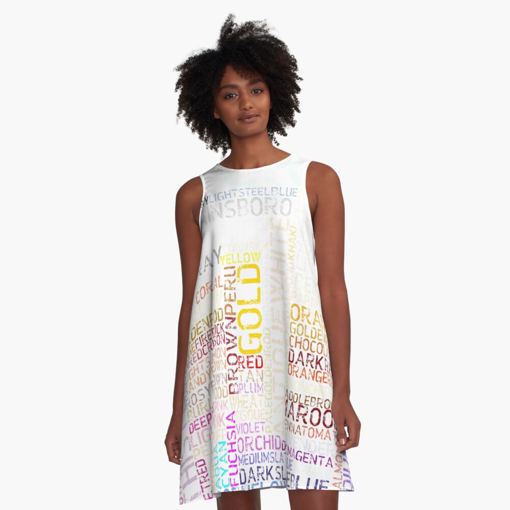Alle Html-Farben in Wort und Farbe A-Linien Kleid