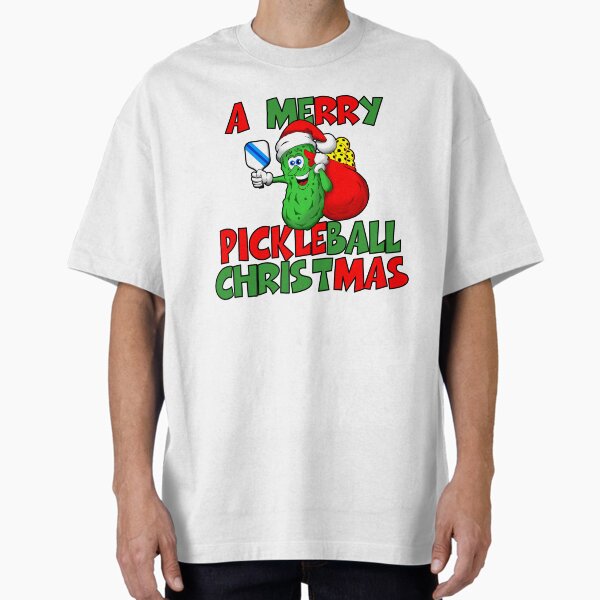 Item preview, Merry Christmas Pickleball Cartoon Logo Design. designed and sold by Uncle Steve The Cartoonguy's Pickleball Madness..
