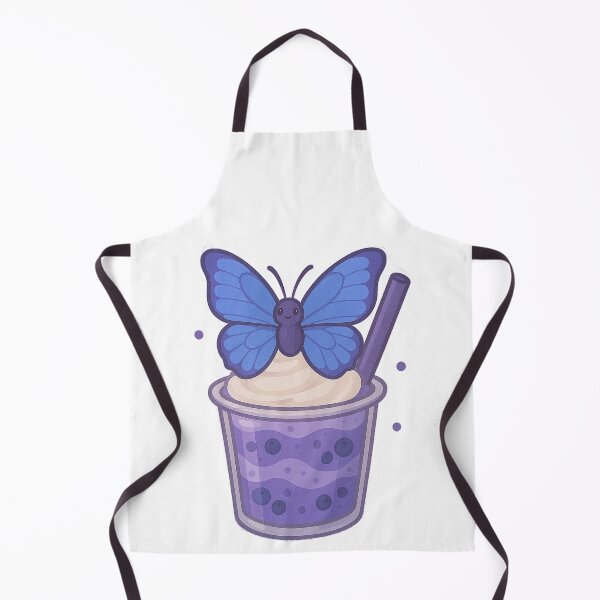Item preview, Kawaii Blueberry Smoothie with Morpho Butterfly – Cute Endangered Species Art designed and sold by Asbiell.