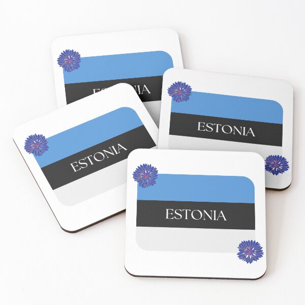Item preview, Estonia, Estonian flag and Estonian national flower - cornflower designed and sold by QueenofLuxury.
