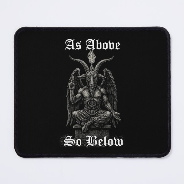 Item preview, As Above So Below Baphomet – Occult Woodcut Style Art designed and sold by Isolde Gravieraine.